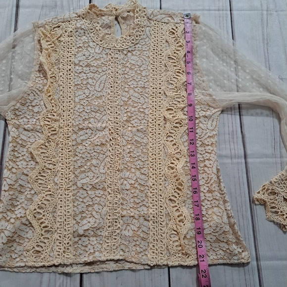 Boho Bohemian Lace Sheer Long Sleeve Small - Picture 5 of 10